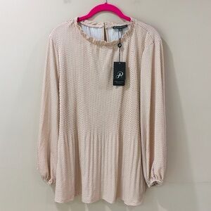 NWT ADRIANNA PAPELL Women XL Pink Top  Blouse Workwear Career Office Business